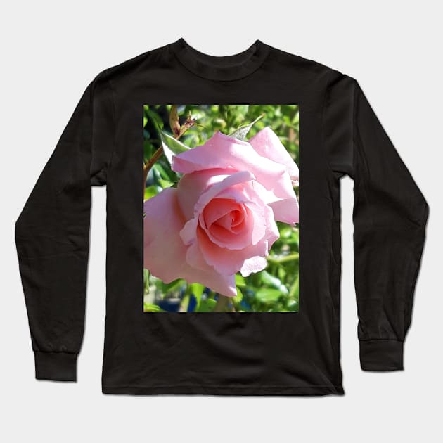 Pink Rose Long Sleeve T-Shirt by Celtic Morrigan